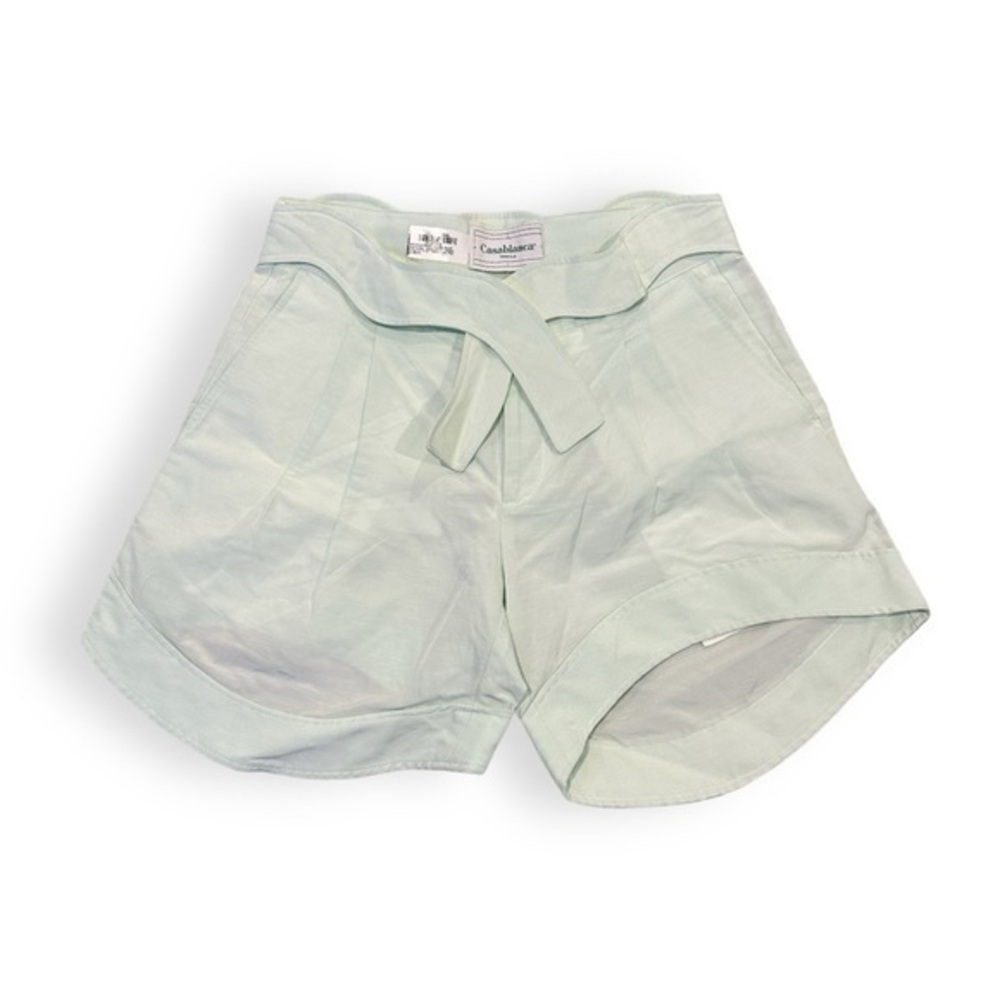 Casablanca Tennis Club Mens SS22 Mint Green Belted Pleated Shorts Size 30 Approx